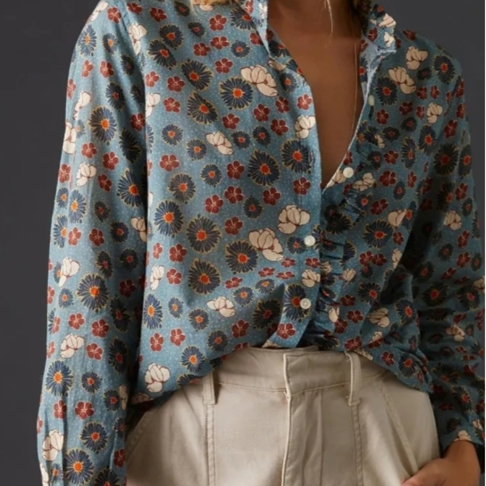 Anthropologie Birds of Paradis by Trovata Helena Shirt